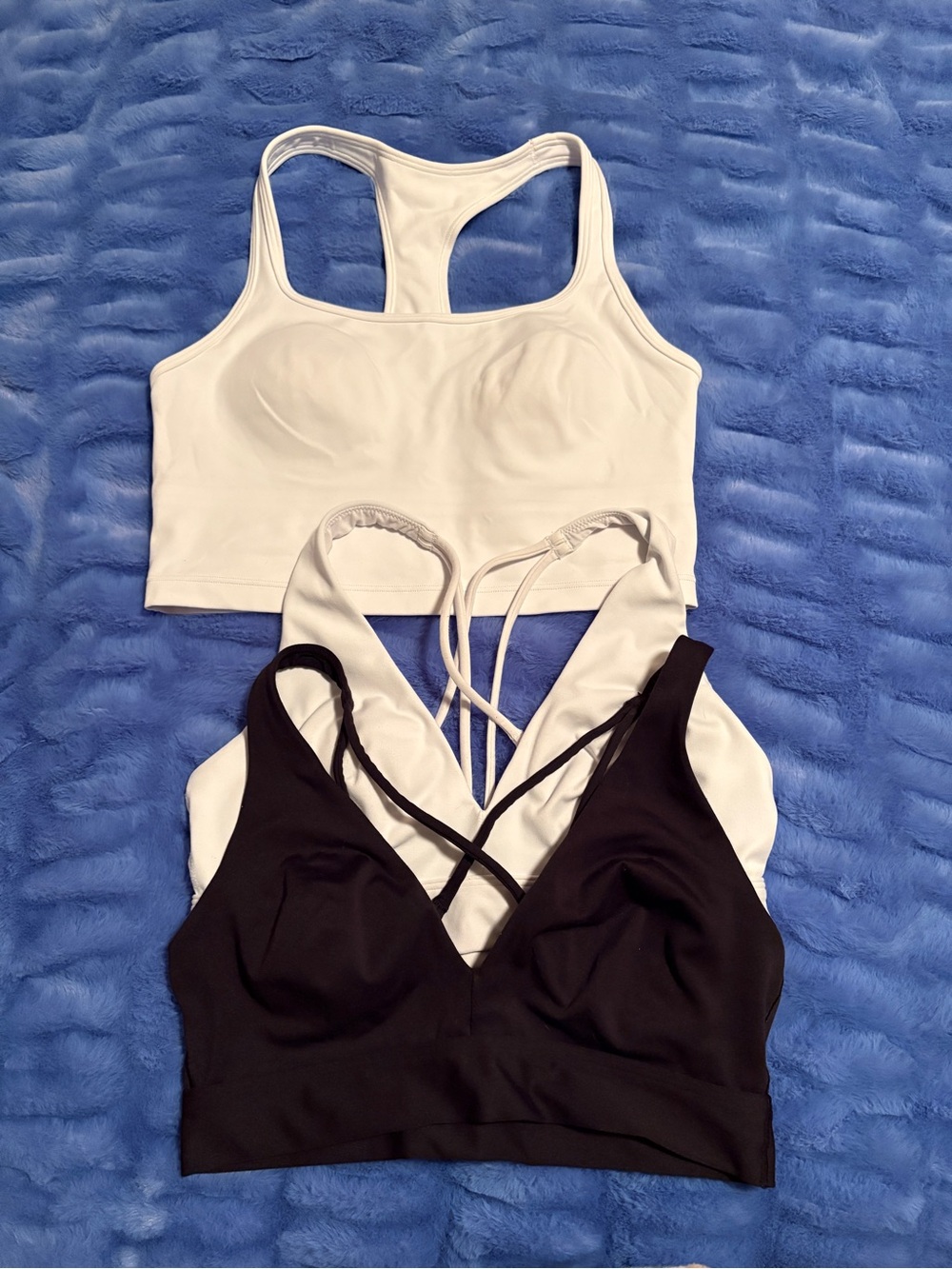 PINK Victoria's Secret Strappy Racerback Bralettes - White & Black